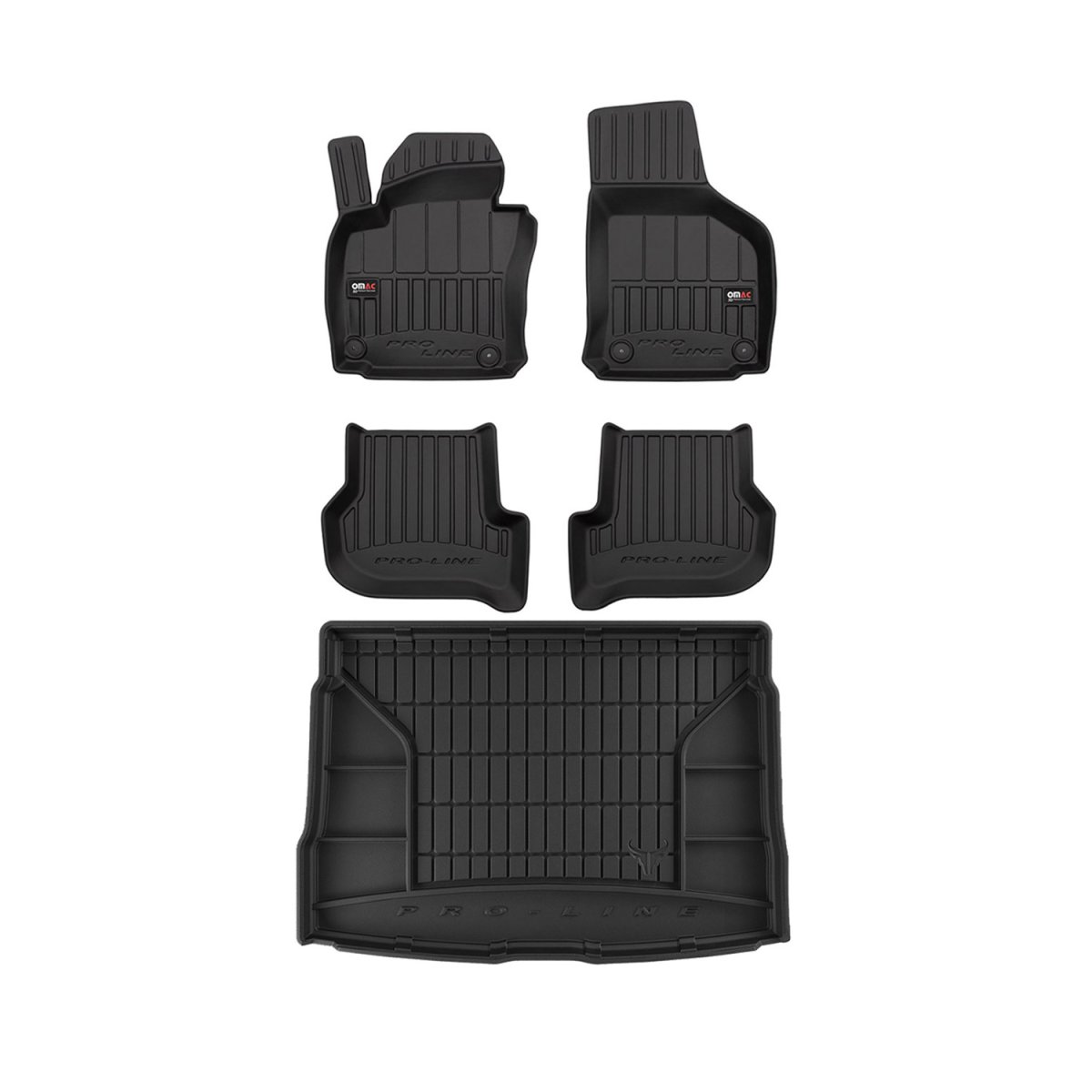 Volkswagen Golf Floor-Trunk Mats - Omac - 3D Premium - Black - '08-'12